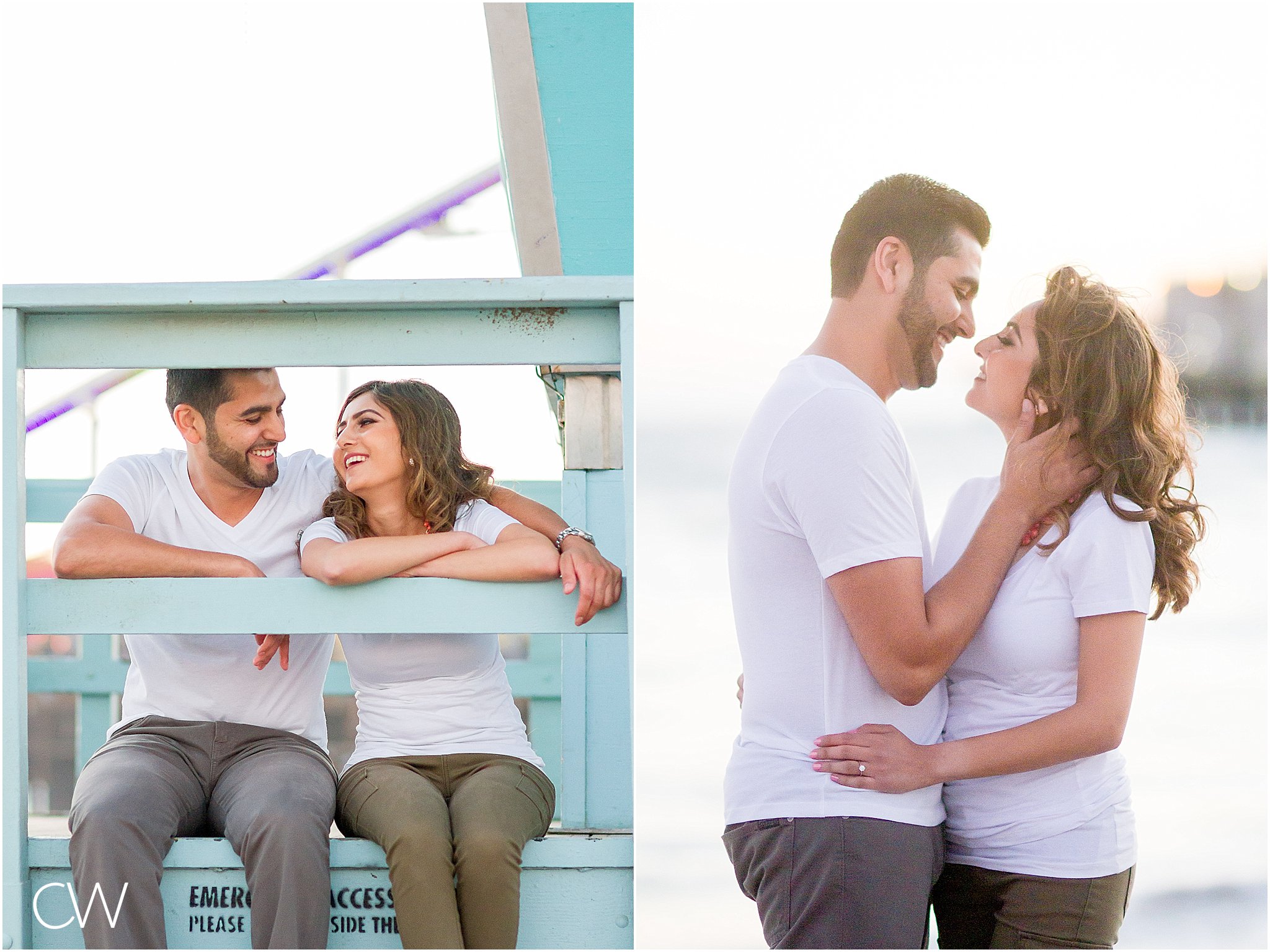 Santa Monica Pier engagement photography