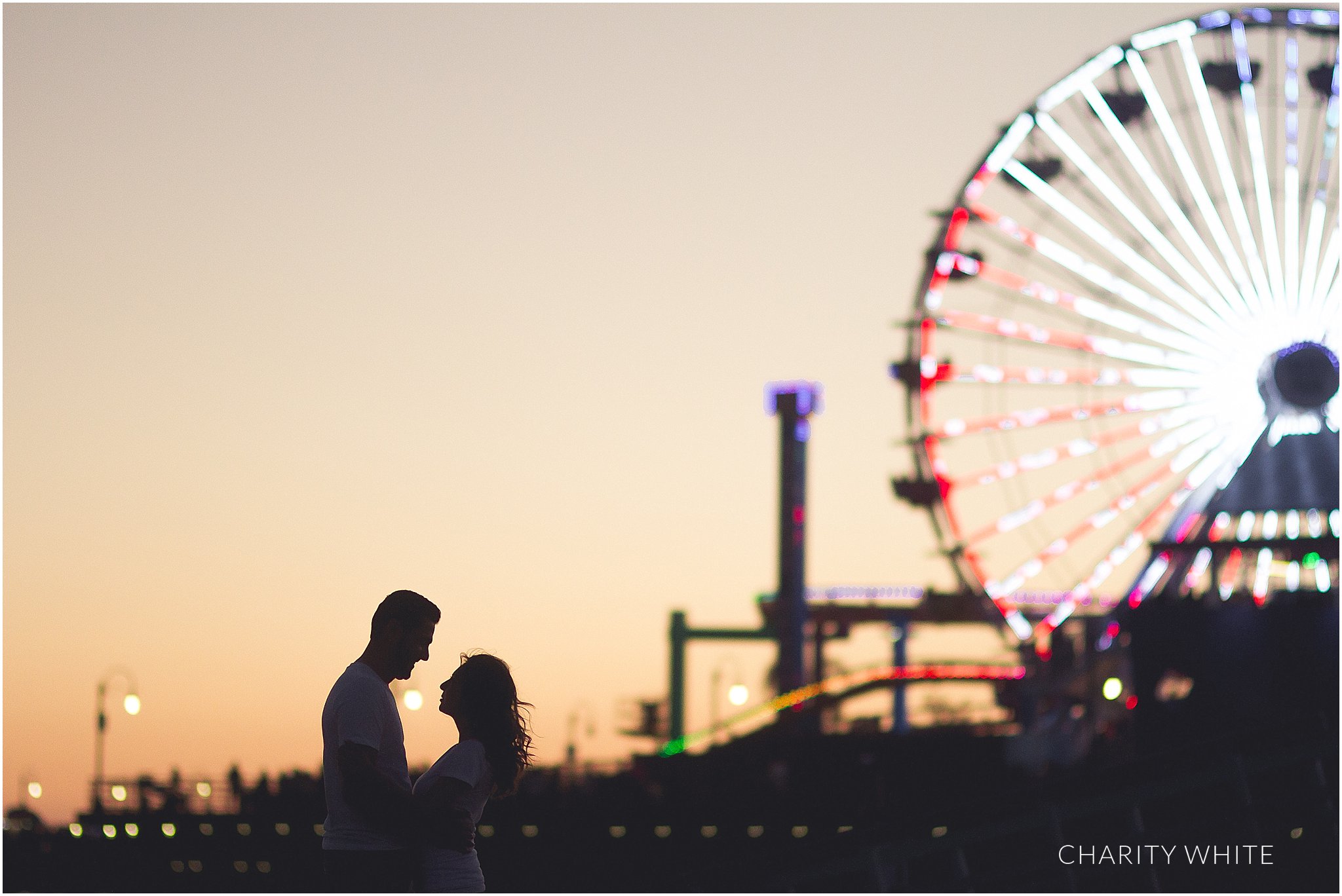 Santa Monica Pier engagement photography